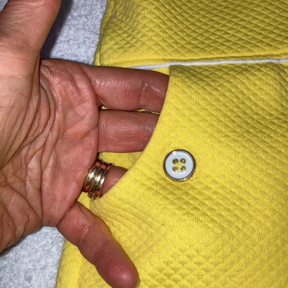 QUILTED JACQUARD ROSETTE summer ROMPER yellow size 4 - Picture 6 of 9